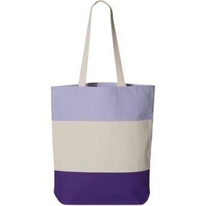 NWOT Tricolor Cotton Canvas Shopping Tote